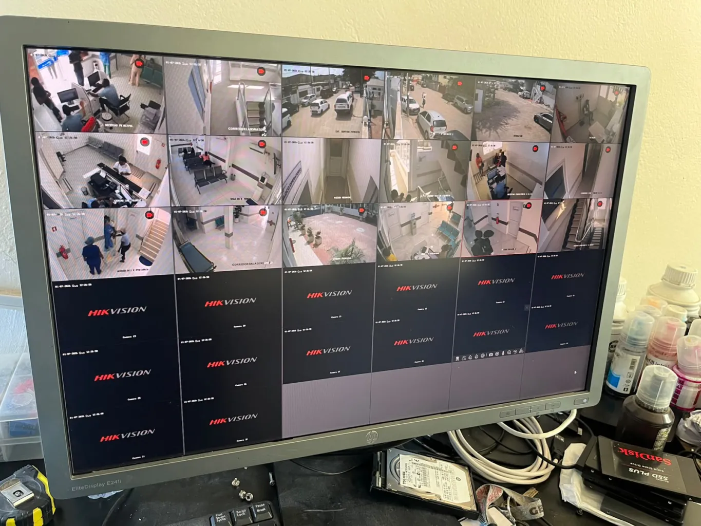 Rede de câmaras em monitorização